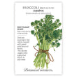 Aspabroc Broccolini seed packet with botanical information and the illustration of the broccolini