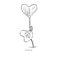 Simple black line drawing of Purple Plum Radish seedling on a white background
