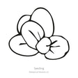 Black line drawing of Magic Mix Monkey Flower seedling in a white background
