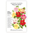 Seed packet of Magic Mix Monkey Flower with colorful flower illustrations and botanical information