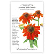 Seed packet for Echinacea Artisan Red Ombre with floral illustration and botanical details.