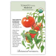 Tomato seed packet with botanical information and illustrations of tomatoes and plant, featuring Botanical Interests branding.